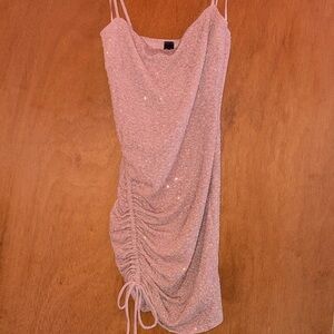 Windsor Sparkling Pink Ruched Mini Dress